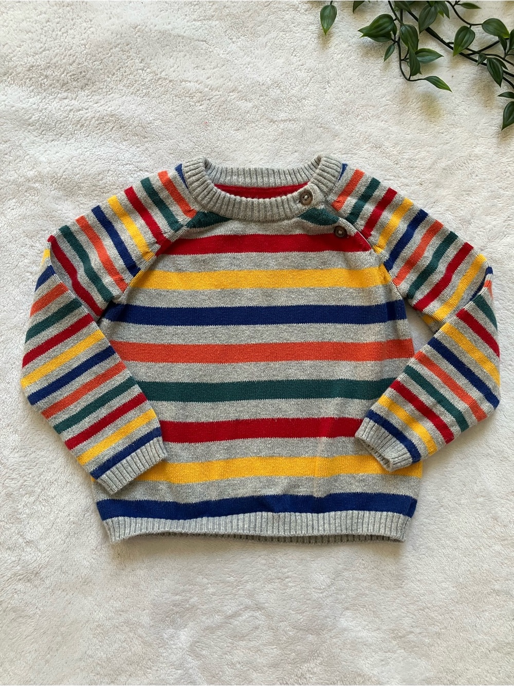 George Rainbow Stripe Knit Sweater 18-24M Toddler Pullover